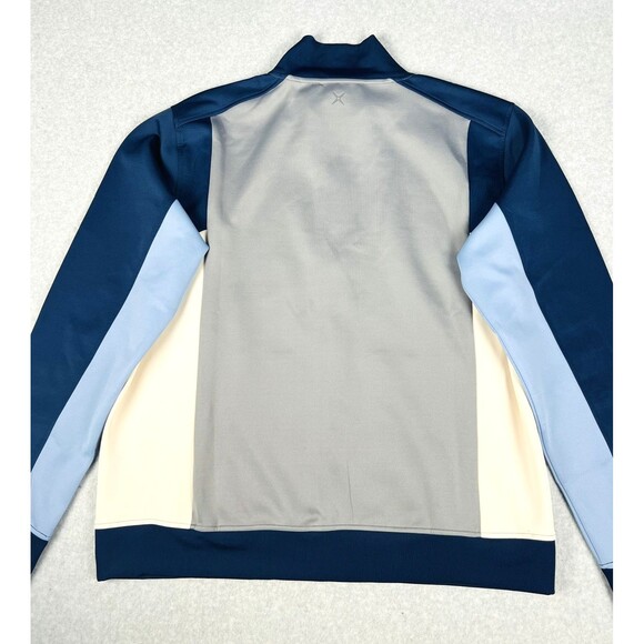 GSTQ Knit Track Jacket Mens XL Blue Gray Colorblock Full Zip Athletic Portugal - Picture 4 of 15